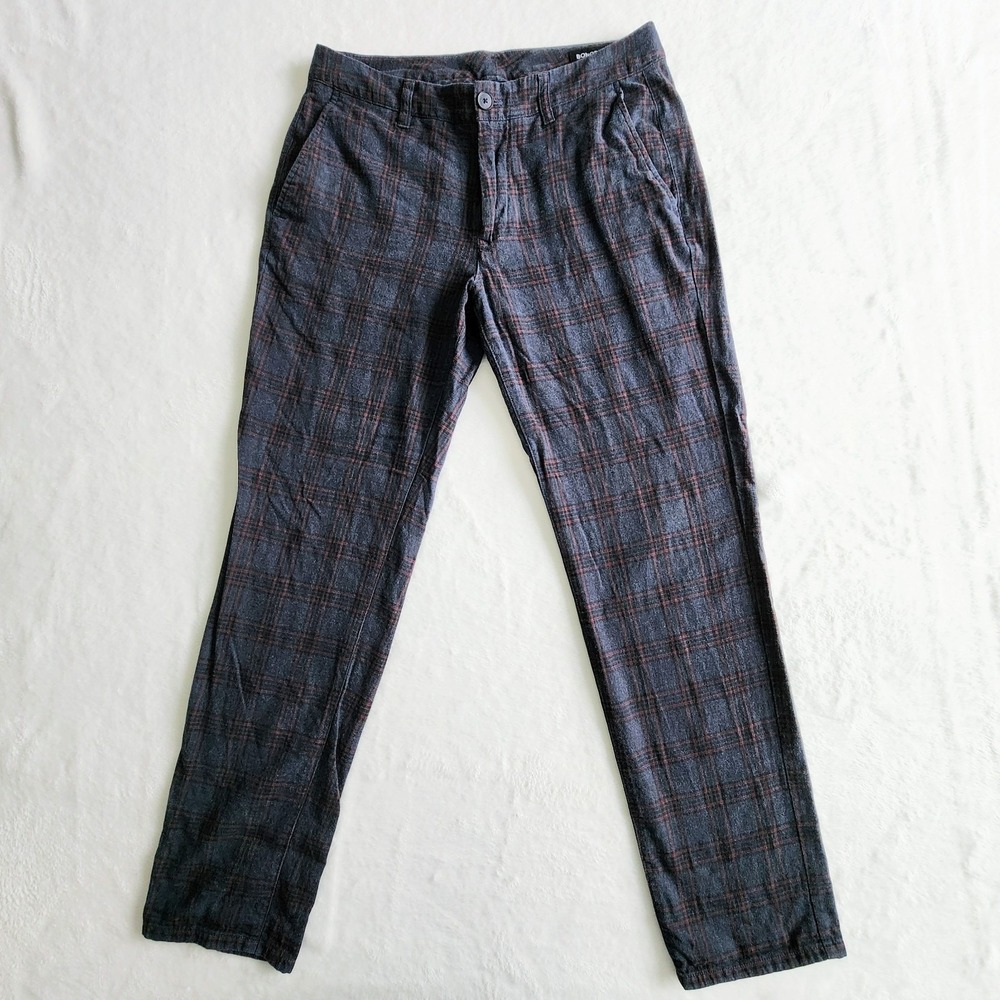 Bonobos Glen Plaid Dress Pants Mens 32W‎ 30L Cotton Linen Tartan Office Career